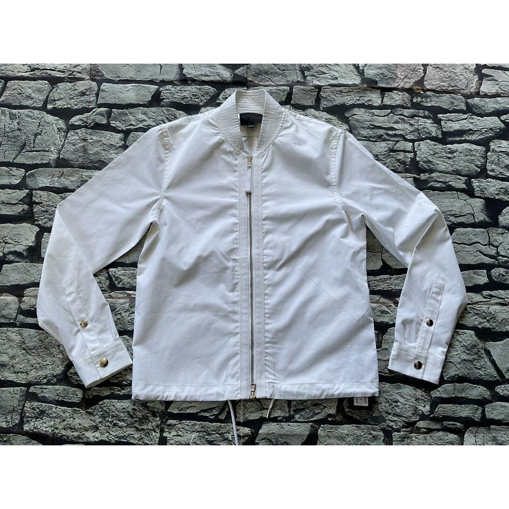 $295 Diesel Black Gold Men’s Zip Shirt White Long Sleeves Size IT-48 / US- M